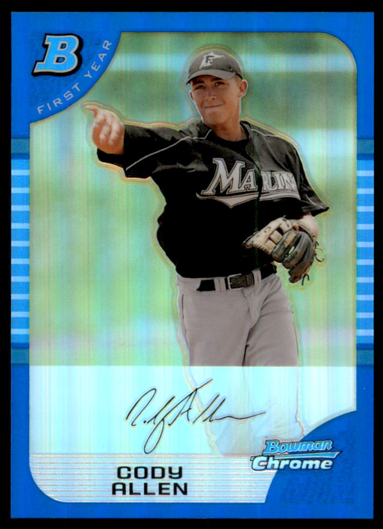 2005 Bowman Chrome Draft Blue Refractors #49 Cody Allen FY