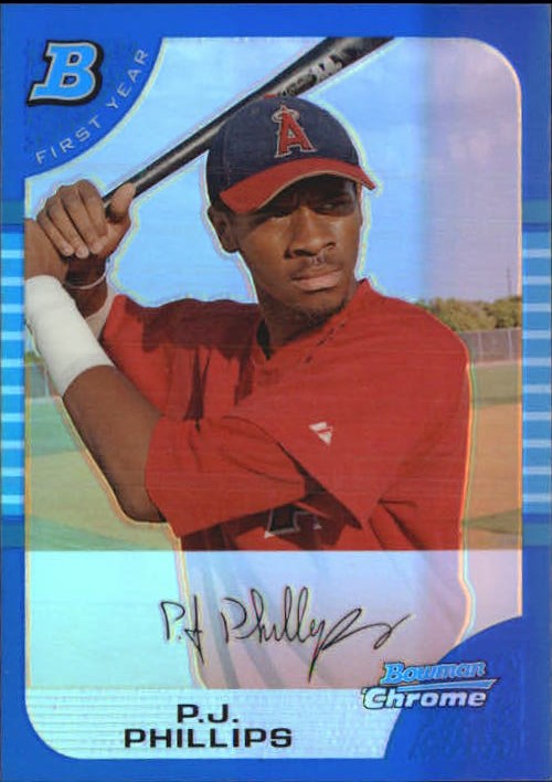 2005 Bowman Chrome Draft Blue Refractors #BDP102 P.J. Phillips FY