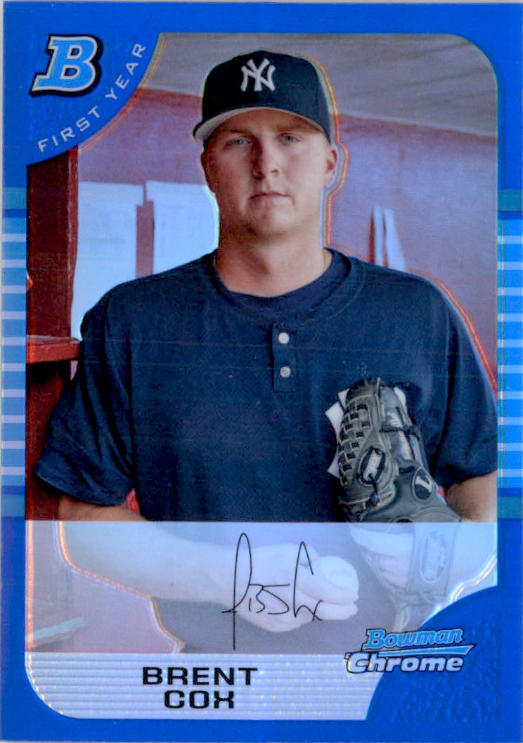 2005 Bowman Chrome Draft Blue Refractors #BDP115 Brent Cox FY