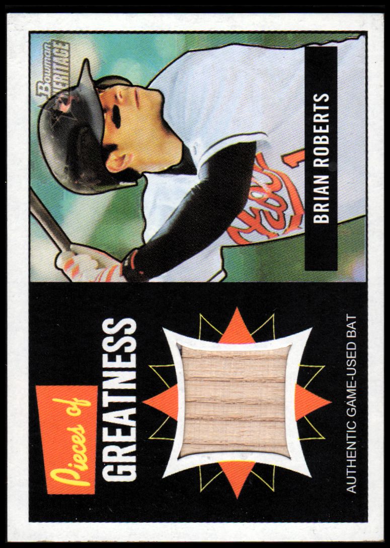 2005 Bowman Heritage Pieces of Greatness Relics #BR Brian Roberts Bat B