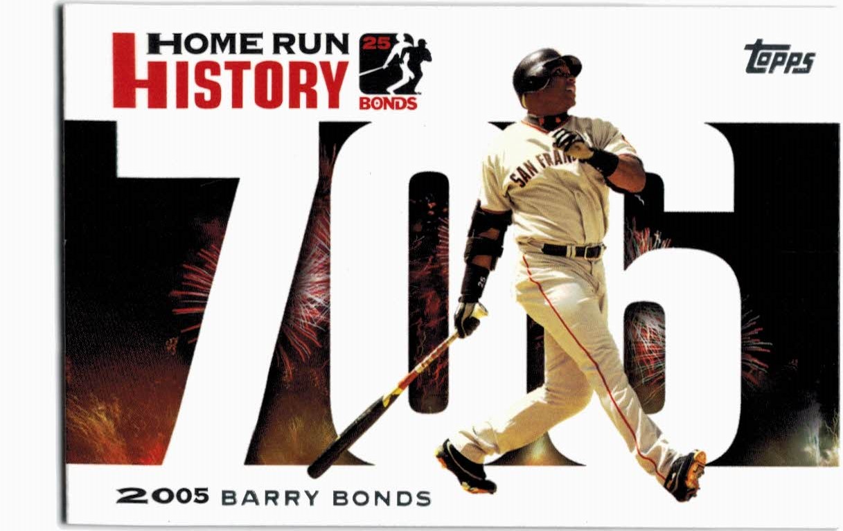 2005 Topps Barry Bonds Home Run History #706 Barry Bonds HR706