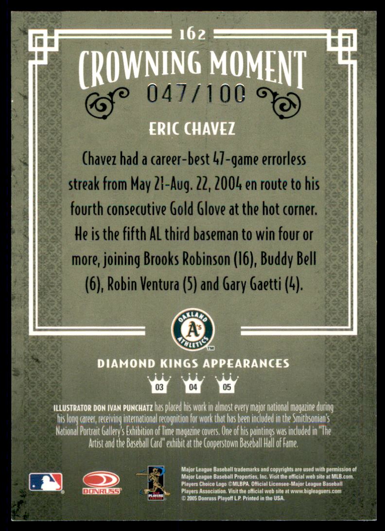 2005 Diamond Kings Bronze #162 Eric Chavez back image
