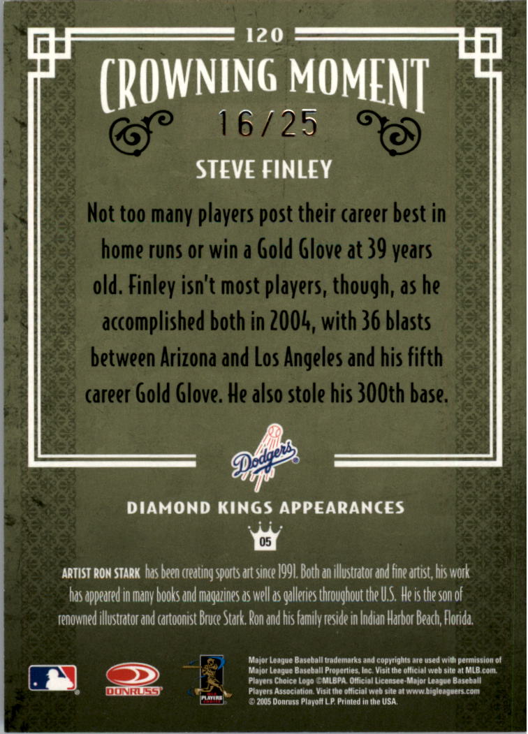 2005 Diamond Kings Gold #120 Steve Finley back image