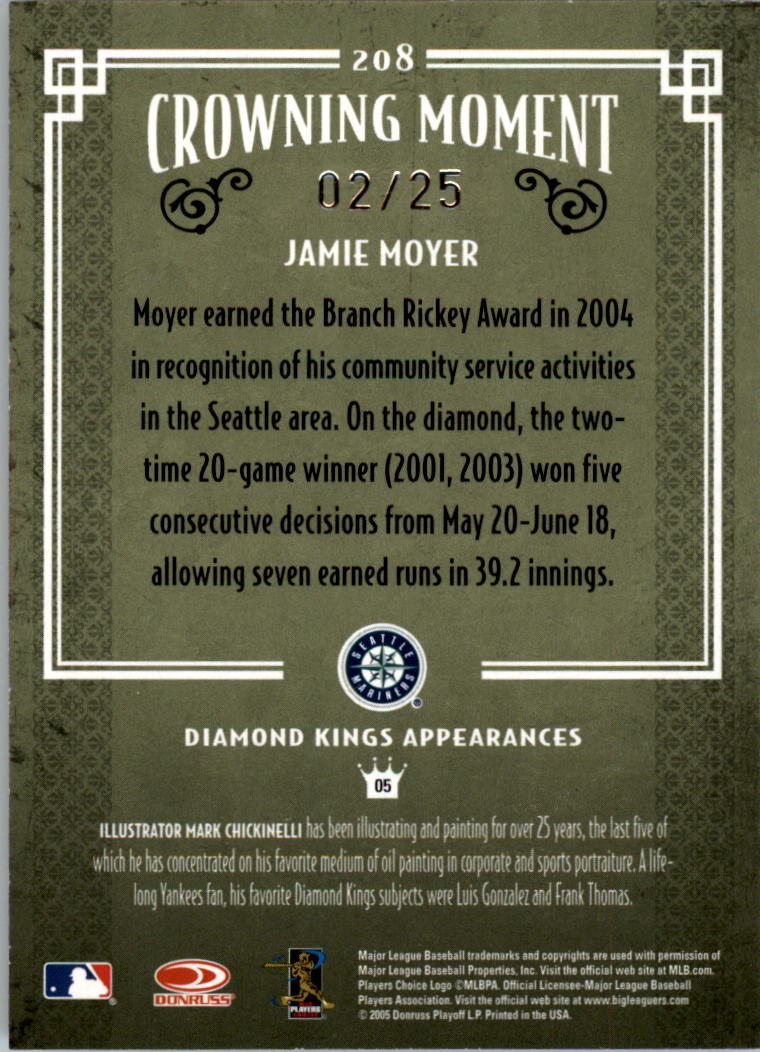 2005 Diamond Kings Gold #208 Jamie Moyer back image