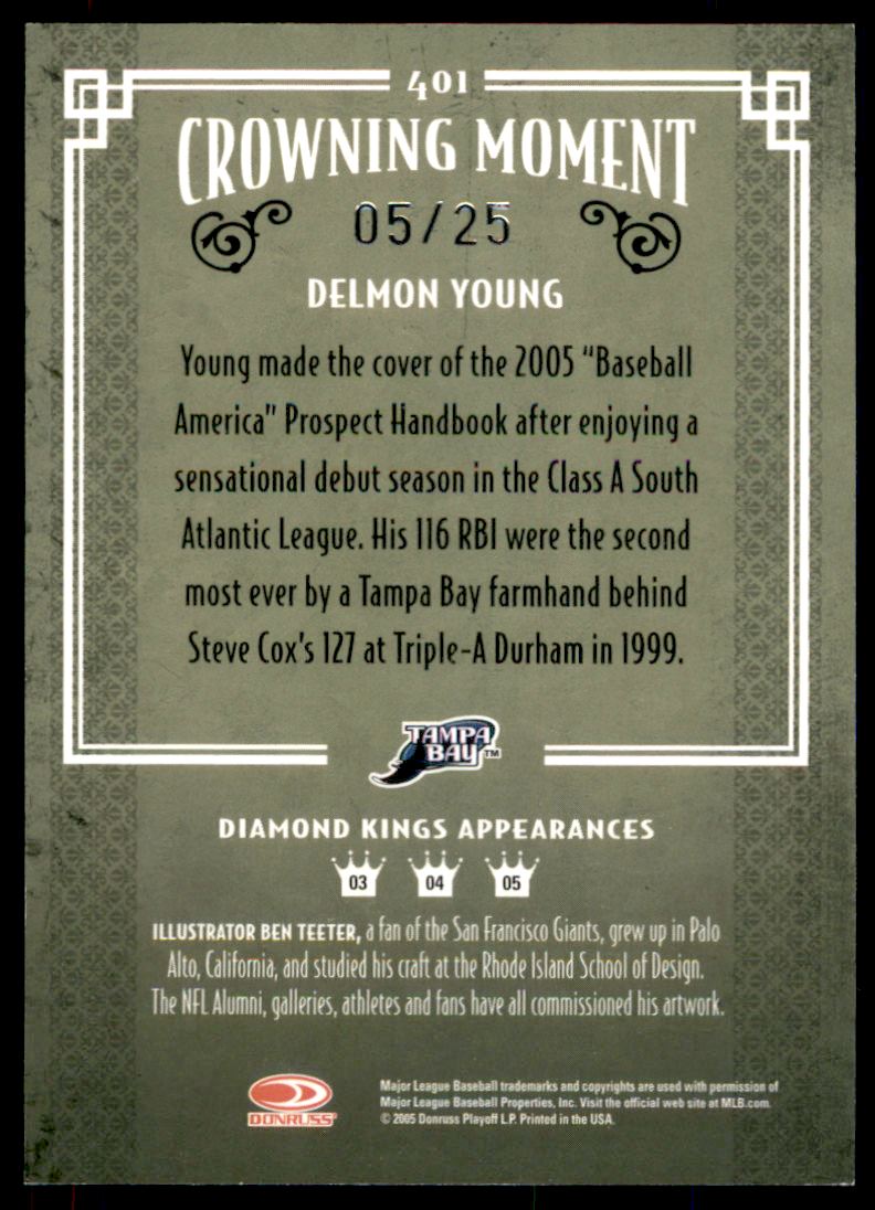 2005 Diamond Kings Gold #401 Delmon Young back image