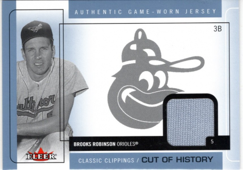 2005 Classic Clippings Cut of History Single Jersey Blue #BR Brooks Robinson