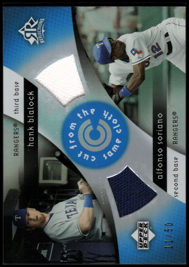 2005 Reflections Cut From the Same Cloth Dual Jersey Blue #AH Alfonso Soriano/Hank Blalock