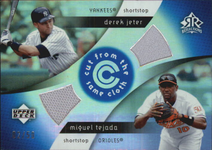 2005 Reflections Cut From the Same Cloth Dual Jersey Blue #JT Derek Jeter/Miguel Tejada