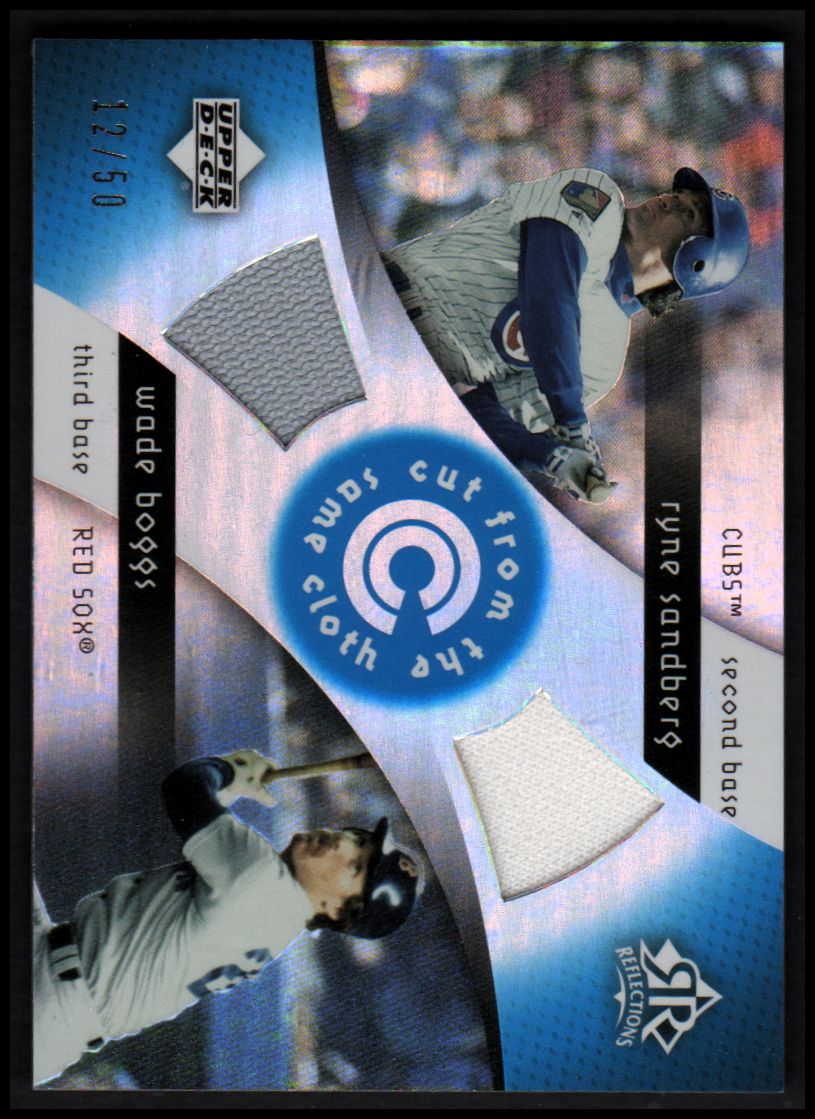 2005 Reflections Cut From the Same Cloth Dual Jersey Blue #SB Ryne Sandberg/Wade Boggs