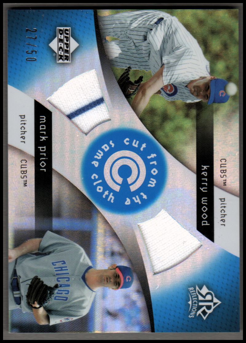 2005 Reflections Cut From the Same Cloth Dual Jersey Blue #WP Kerry Wood/Mark Prior