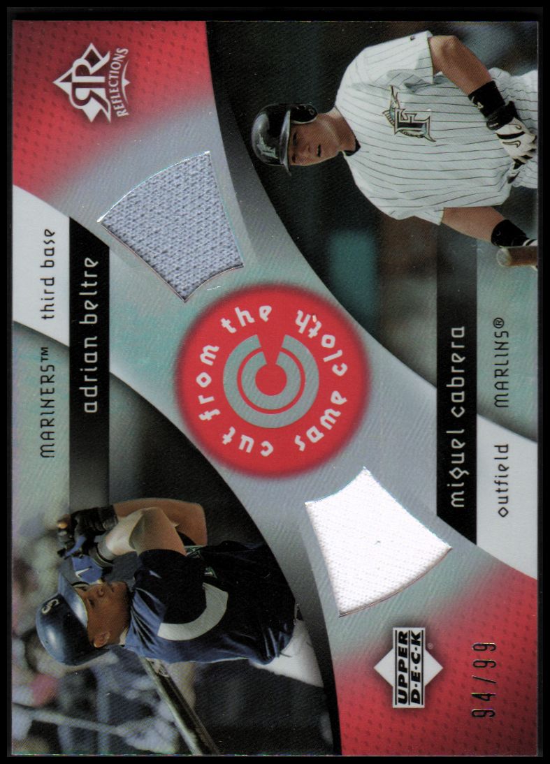 2005 Reflections Cut From the Same Cloth Dual Jersey Red #AM Adrian Beltre/Miguel Cabrera