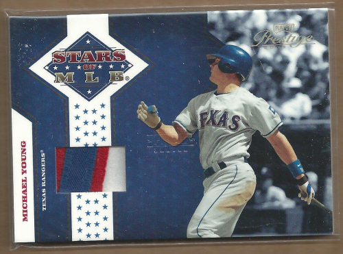 2005 Playoff Prestige Stars of MLB Material Jersey Prime #10 Michael Young