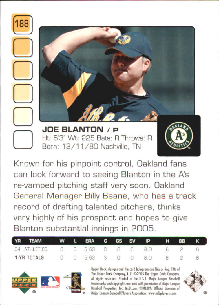 2005 Upper Deck Pros and Prospects #188 Joe Blanton T3 back image