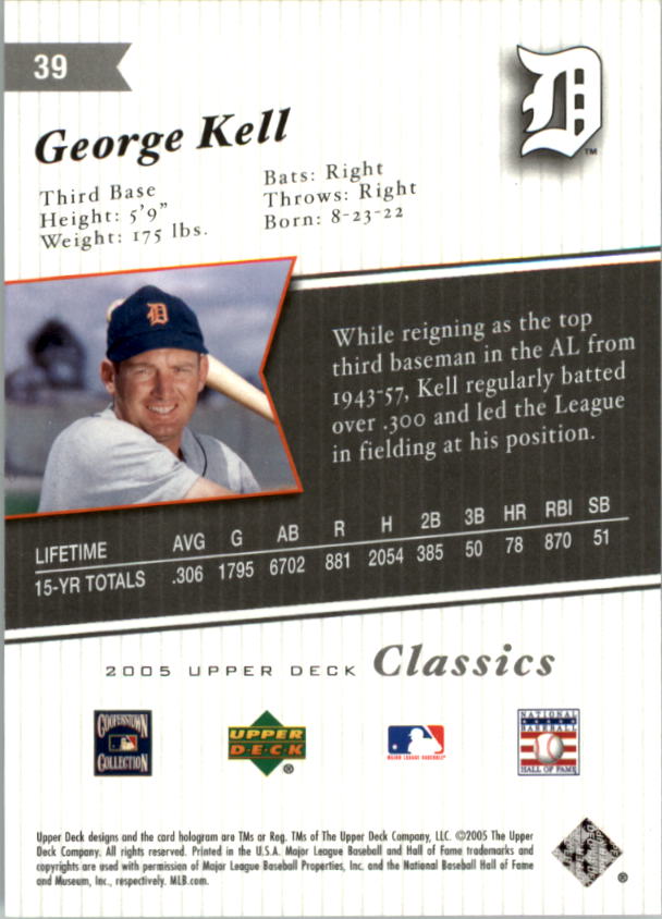 2005 Upper Deck Classics Baseball Card Pick (Base)