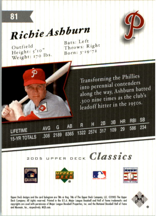 2005 Upper Deck Classics Baseball Card Pick (Base)