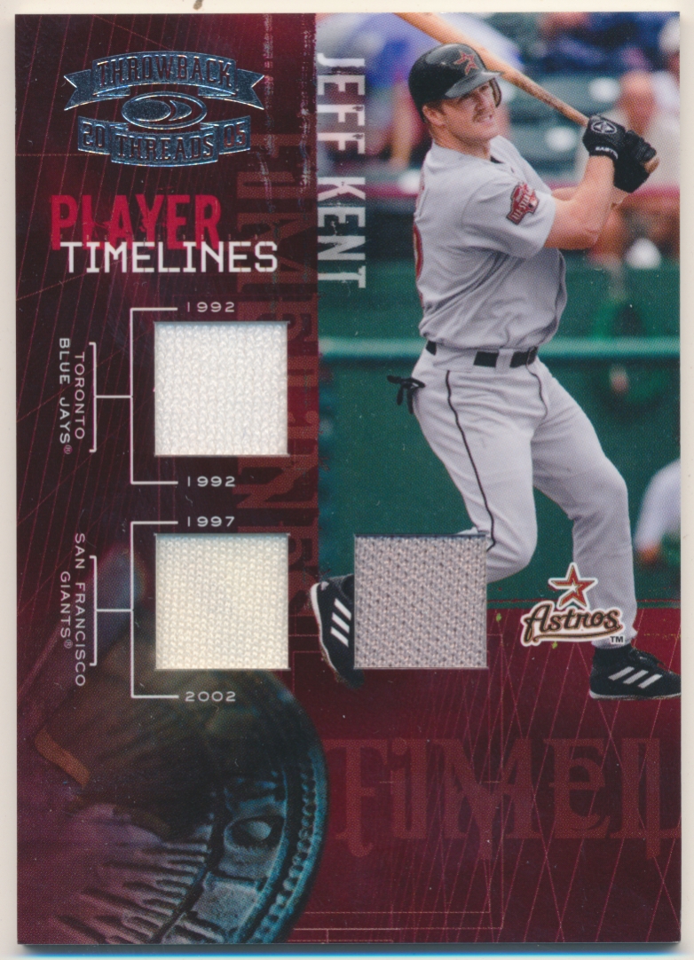 2005 Throwback Threads Player Timelines Material #38 J.Kent Jays-Giants-Astr/50