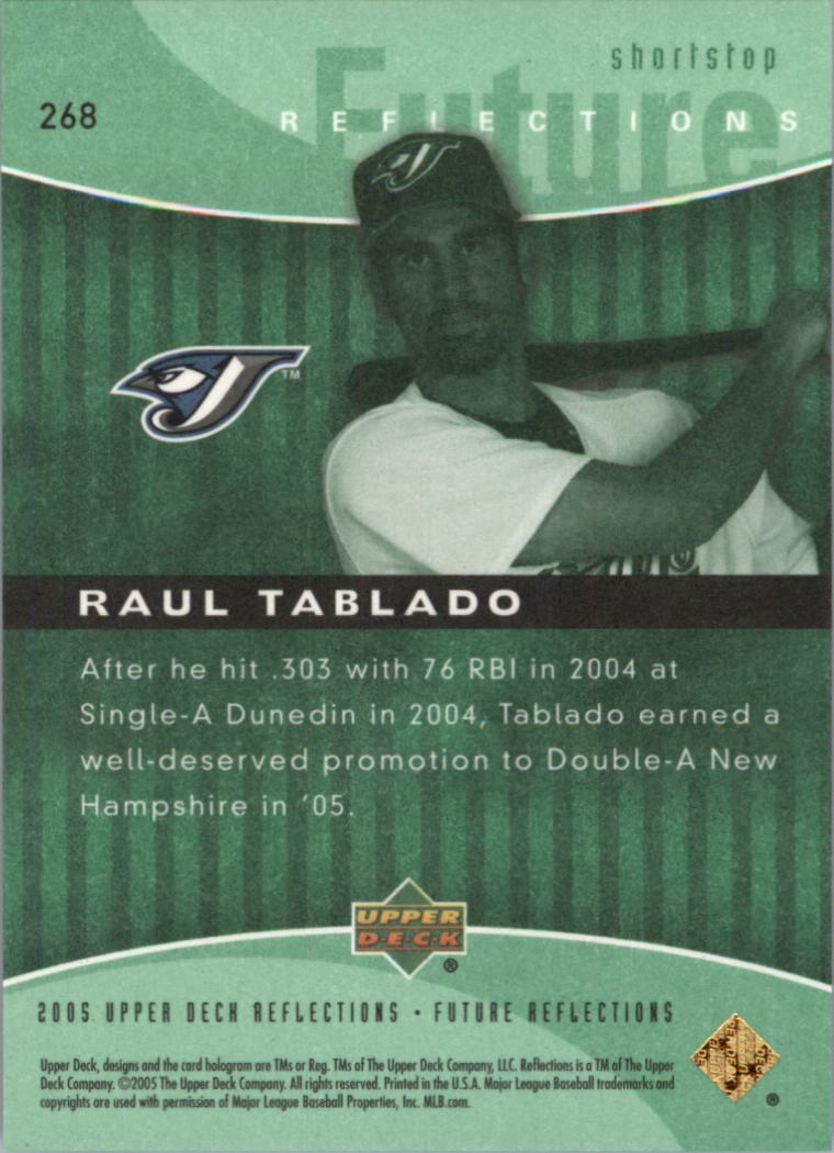 2005 Reflections Emerald #268 Raul Tablado FR back image