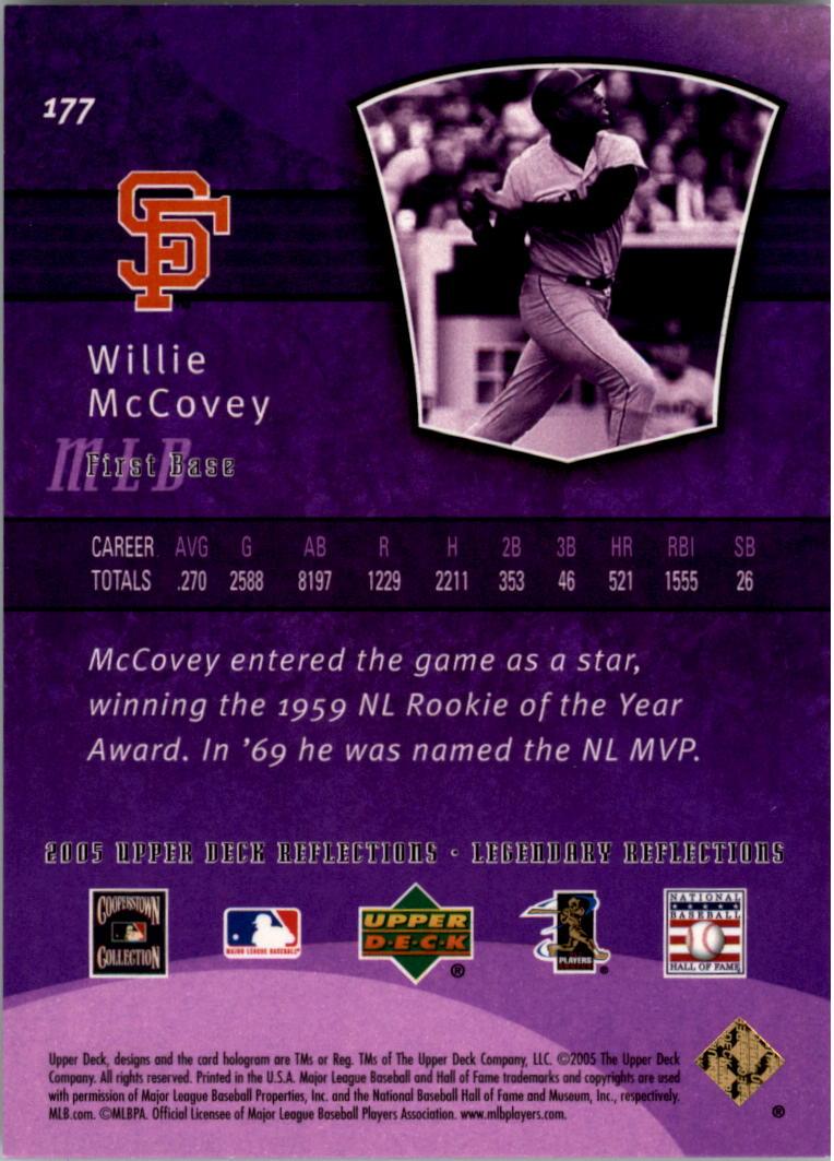 2005 Reflections Purple #177 Willie McCovey LGD back image