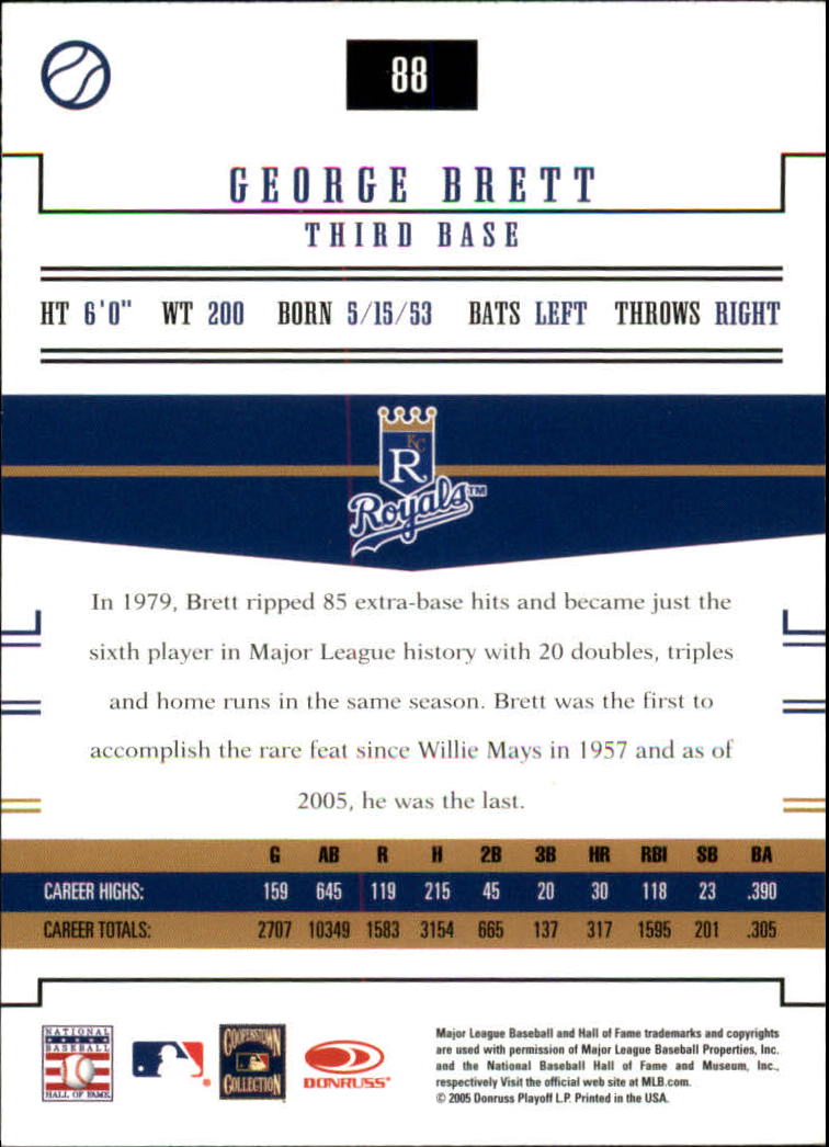 2005 Prime Patches #88 George Brett back image