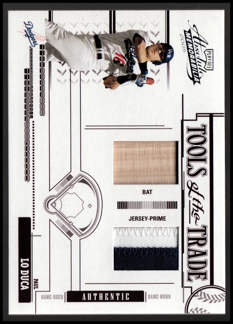 2005 Absolute Memorabilia Tools of the Trade Swatch Double Prime Red #22 Paul Lo Duca B-J/100