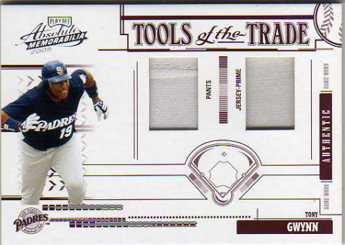 2005 Absolute Memorabilia Tools of the Trade Swatch Double Prime Red #78 Tony Gwynn J-P/50