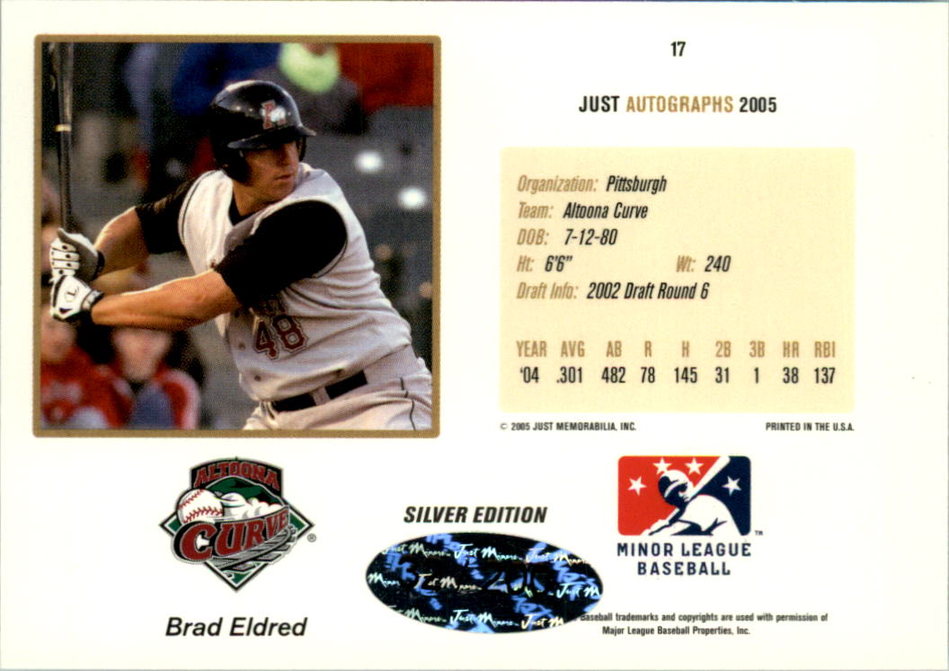 2005 Just Autographs Silver #17 Brad Eldred back image