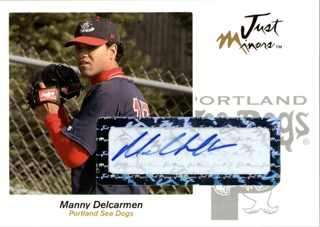 2005 Just Autographs Signatures #12 Manny Delcarmen/625 *