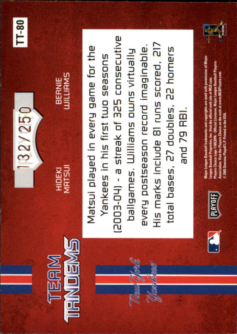 2005 Playoff Absolute Memorabilia - Team Tandems Hideki Matsui