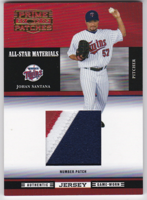 2005 Prime Patches All-Star Materials Number Patch #1 Johan Santana/57