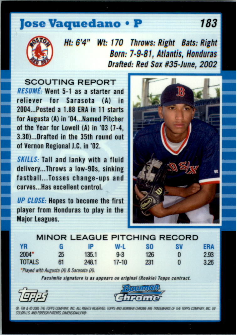 2005 Bowman Chrome Baseball Card Pick (Base) 103-330 - Picture 144 of 418