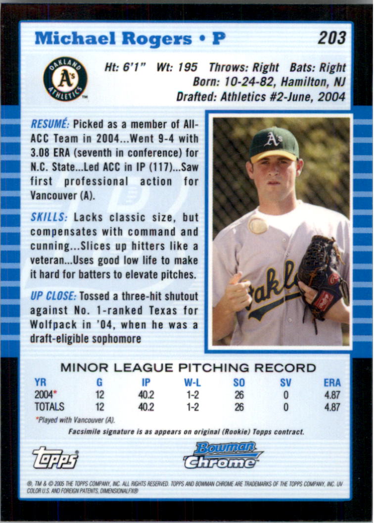 2005 Bowman Chrome Baseball Card Pick (Base) 103-330 - Picture 181 of 418
