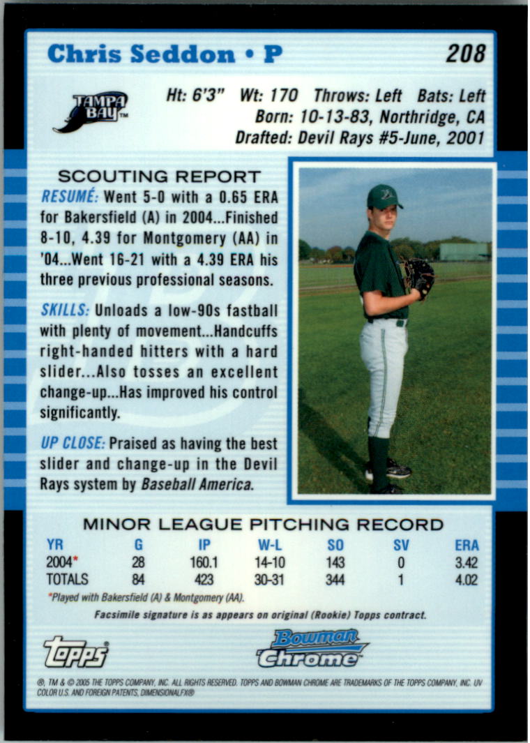 2005 Bowman Chrome Baseball Card Pick (Base) 103-330 - Picture 190 of 418