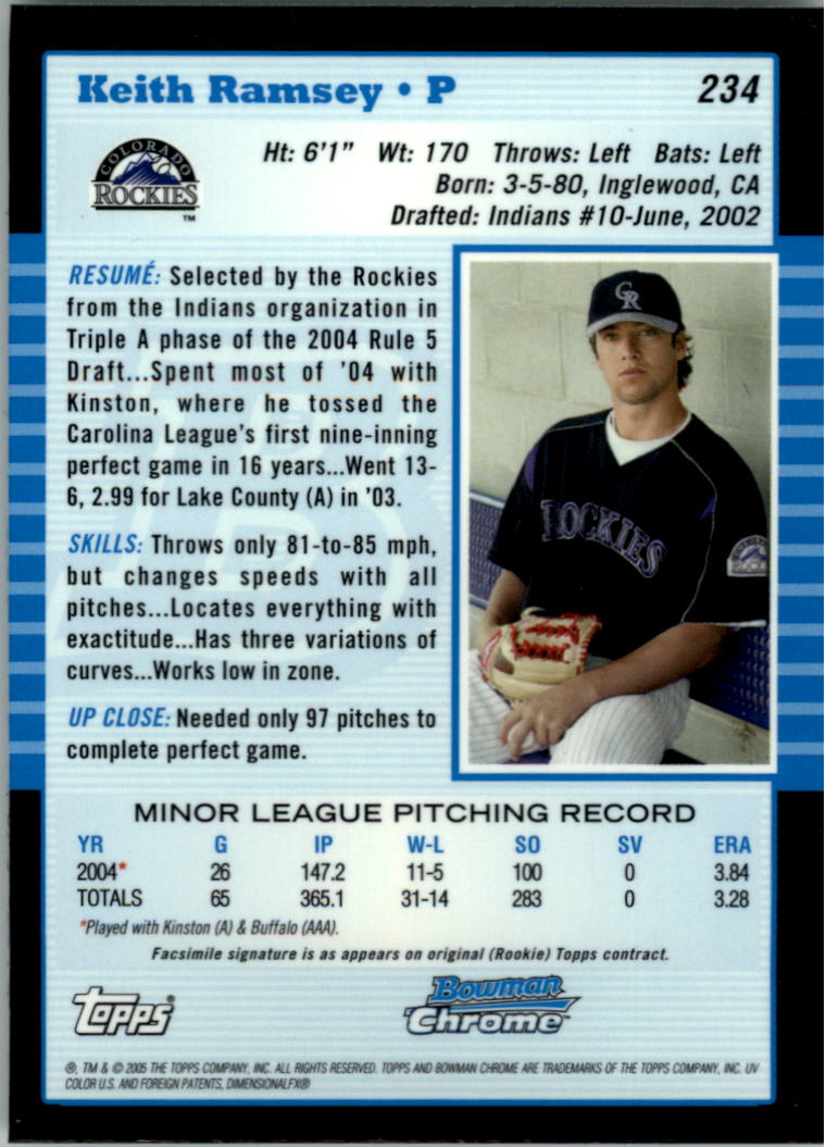 2005 Bowman Chrome Baseball Card Pick (Base) 103-330 - Picture 237 of 418