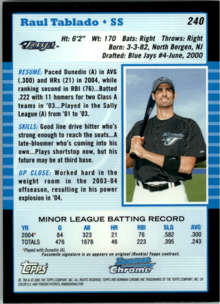2005 Bowman Chrome Baseball Card Pick (Base) 103-330 - Picture 249 of 418