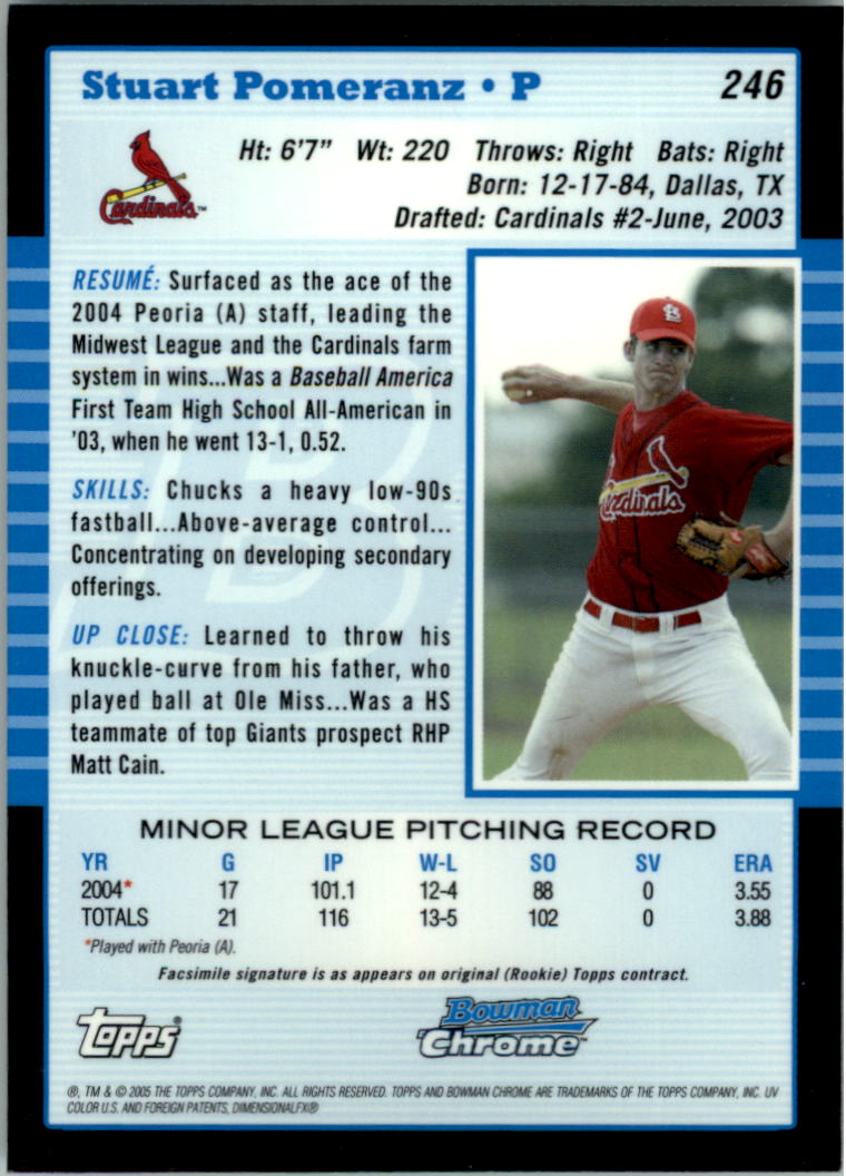 2005 Bowman Chrome Baseball Card Pick (Base) 103-330 - Picture 259 of 418