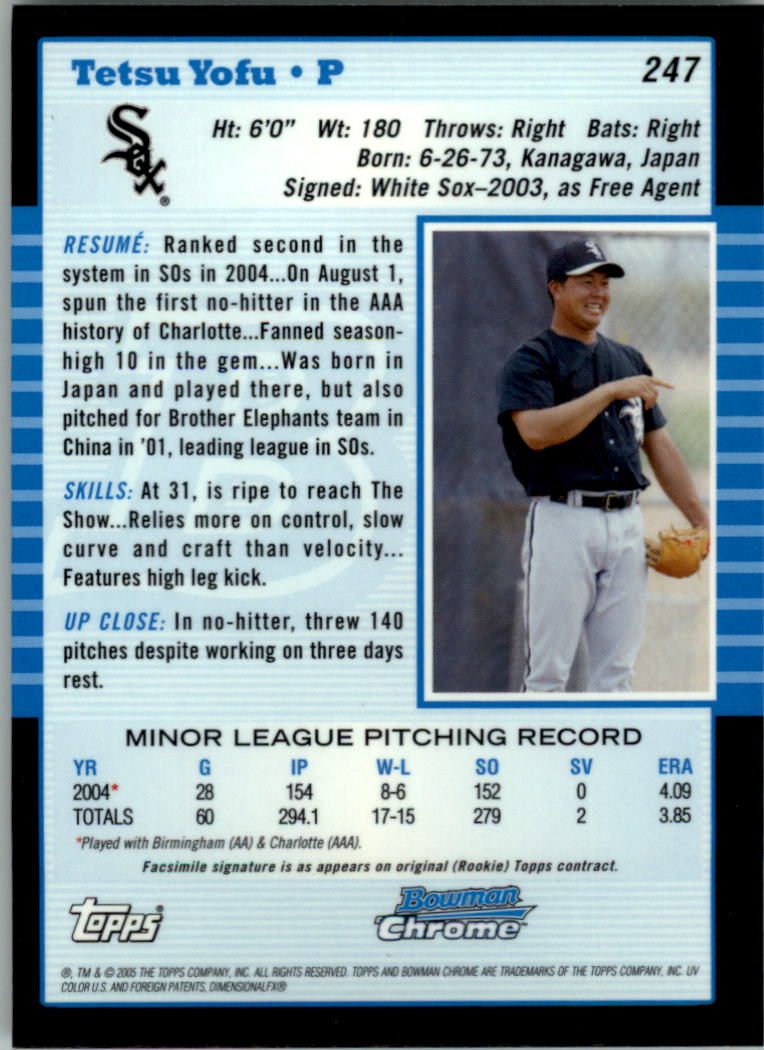 2005 Bowman Chrome Baseball Card Pick (Base) 103-330 - Picture 261 of 418