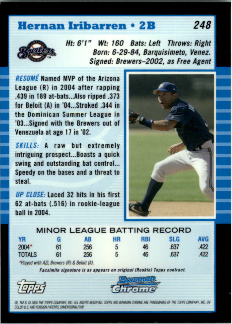 2005 Bowman Chrome Baseball Card Pick (Base) 103-330 - Picture 263 of 418