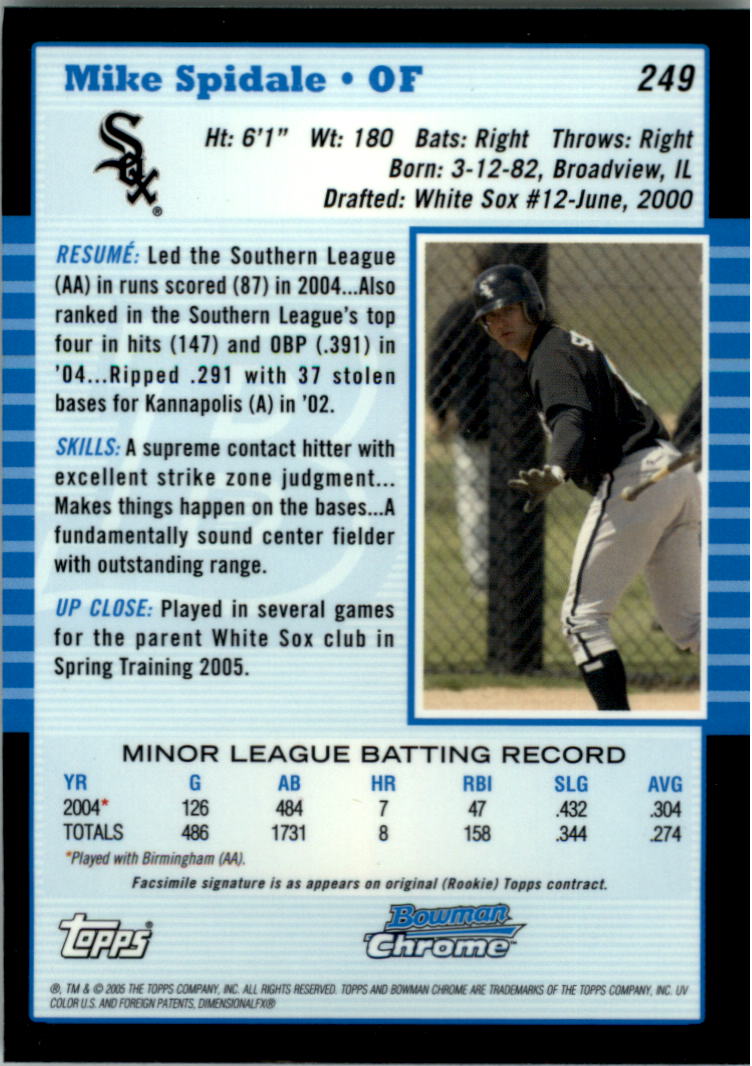 2005 Bowman Chrome Baseball Card Pick (Base) 103-330 - Picture 265 of 418