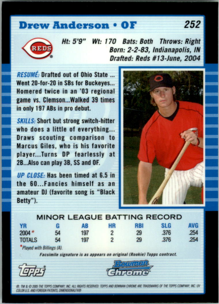 2005 Bowman Chrome Baseball Card Pick (Base) 103-330 - Picture 271 of 418