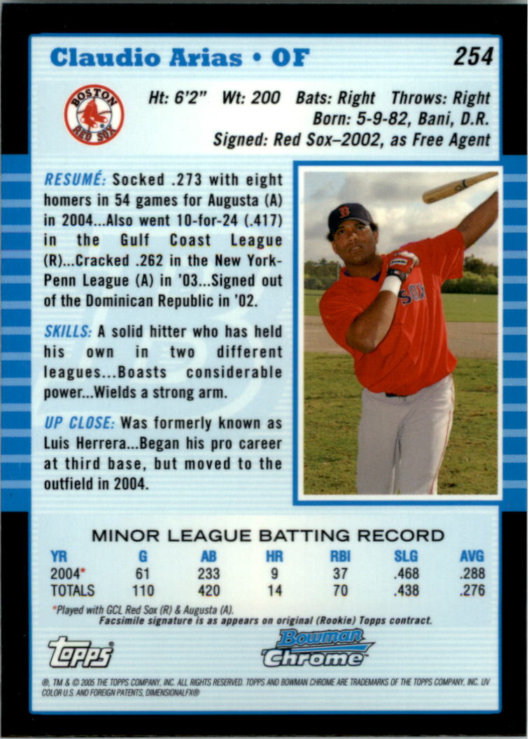 2005 Bowman Chrome Baseball Card Pick (Base) 103-330 - Picture 275 of 418