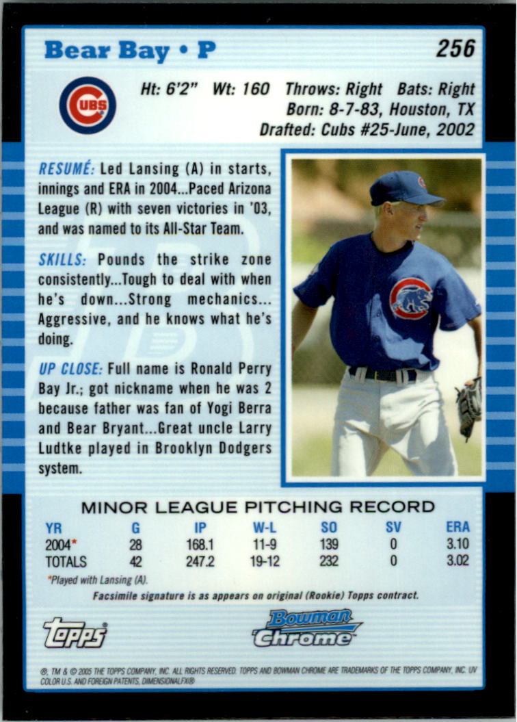 2005 Bowman Chrome Baseball Card Pick (Base) 103-330 - Picture 279 of 418