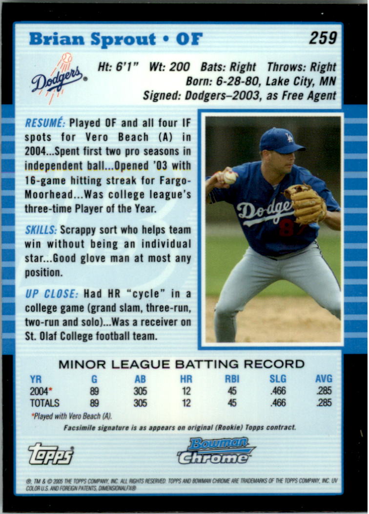 2005 Bowman Chrome Baseball Card Pick (Base) 103-330 - Picture 284 of 418