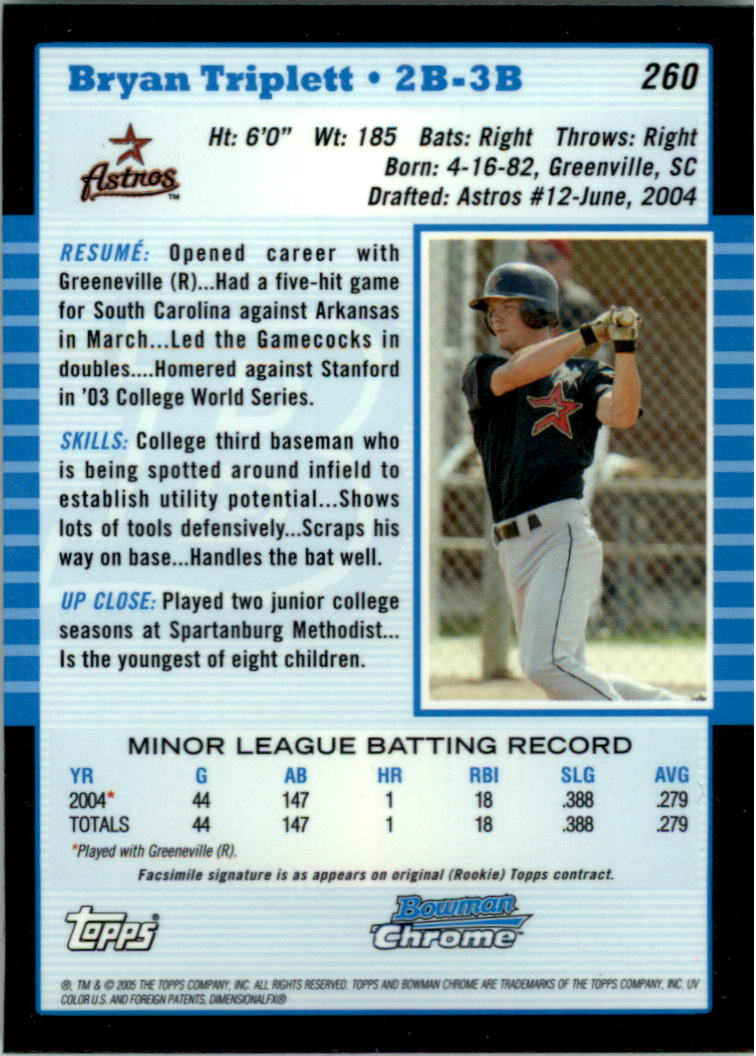 2005 Bowman Chrome Baseball Card Pick (Base) 103-330 - Picture 286 of 418