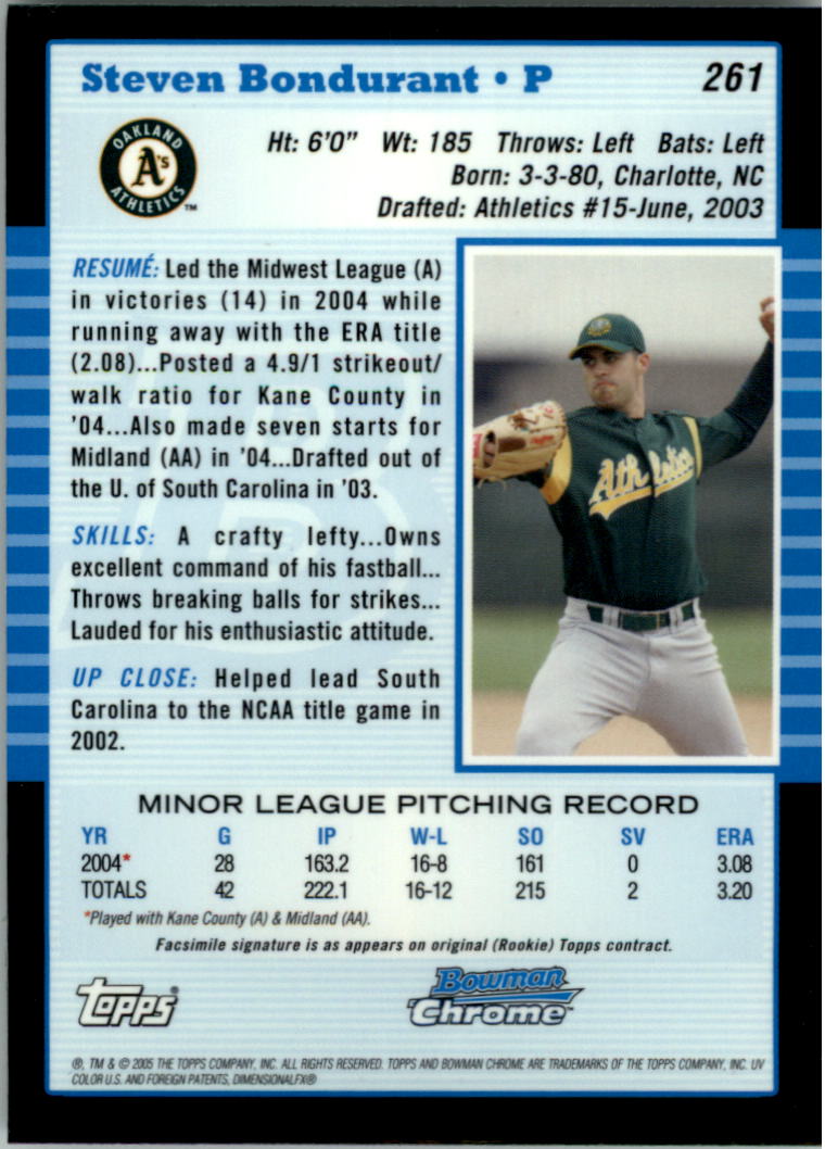 2005 Bowman Chrome Baseball Card Pick (Base) 103-330 - Picture 288 of 418
