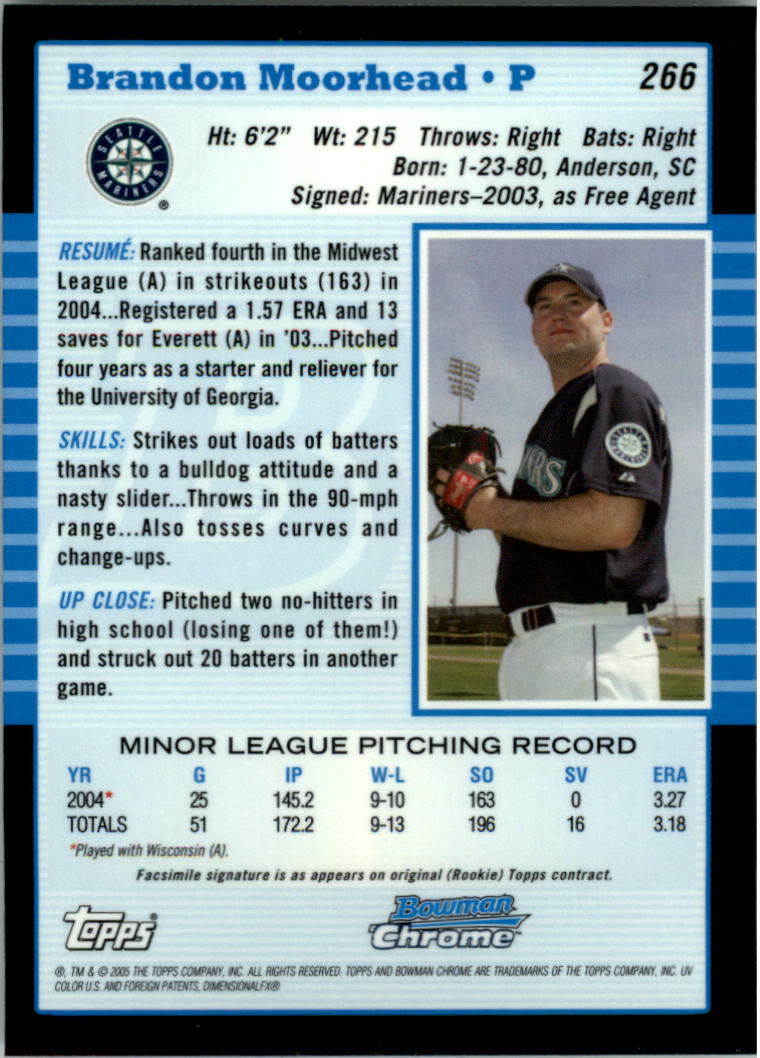2005 Bowman Chrome Baseball Card Pick (Base) 103-330 - Picture 298 of 418