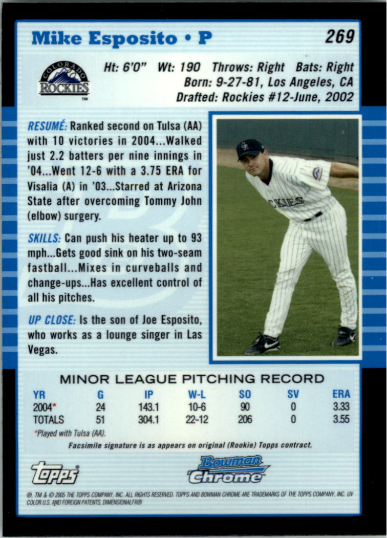 2005 Bowman Chrome Baseball Card Pick (Base) 103-330 - Picture 304 of 418
