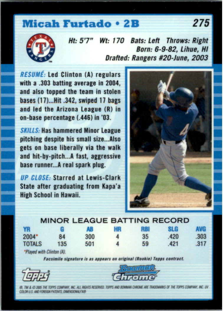 2005 Bowman Chrome Baseball Card Pick (Base) 103-330 - Picture 316 of 418