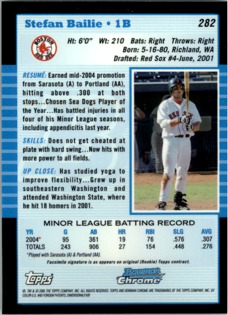 2005 Bowman Chrome Baseball Card Pick (Base) 103-330 - Picture 329 of 418
