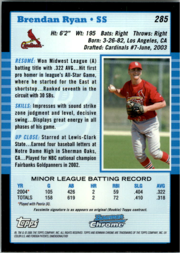 2005 Bowman Chrome Baseball Card Pick (Base) 103-330 - Picture 335 of 418