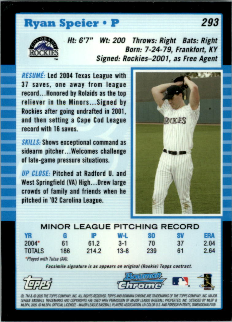 2005 Bowman Chrome Baseball Card Pick (Base) 103-330 - Picture 350 of 418